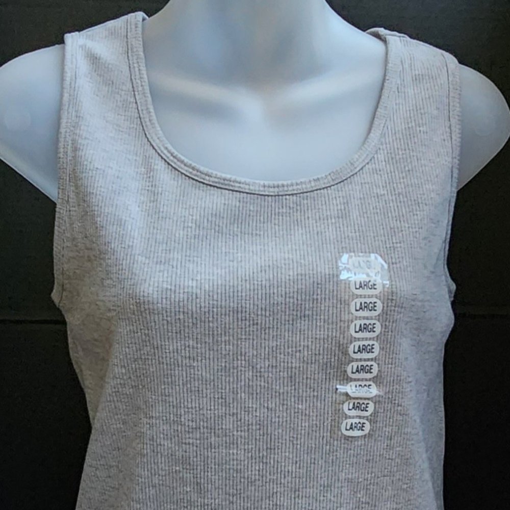 NWT CHAMPION Gray Body Balance Thin Ribbed Tank Top LARGE